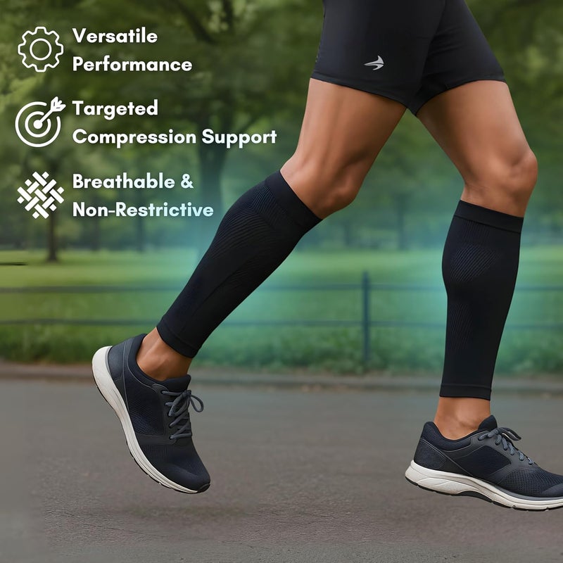 CompressionZ Calf Compression Sleeves for Men & Women | Running Shin Splint Support - Footless Socks Varicose Pain Relief - Image 5